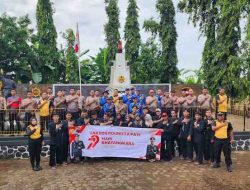 HUT Bhayangkara, PSHT P.16 dan P.17 Bersama Polresta Pati Rawat Tugu Brimob