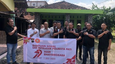 Polresta Pati Lakukan Sinergi dengan Ormas dan LSM Salurkan Bansos di Momen Hari Bhayangkara ke-79