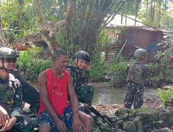 Satgas Yonif 642/Kps Anjangsana di Kampung Kiruru
