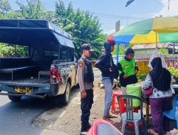 Polsek Pineleng Gelar Patroli Sambang, Sampaikan Himbauan Kamtibmas Kepada Warga