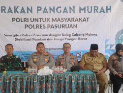 Polres Pasuruan Komitmen Gelar Gerakan Pangan Murah, Siapkan 2 Ton Beras untuk Warga Sukorejo dan Tosari