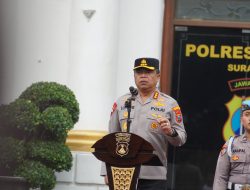 400 Anggota hadir Apel BERSINAR – SIAP SIAGA. KOMBES POL Dr. Luthfie Sulistiawan : “Polri Untuk Masyarakat 24 jam”.