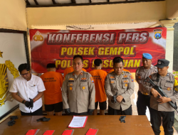 Polsek Gempol Ungkap Kasus Pengeroyokan, 4 Pelaku Diamankan 1 DPO