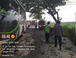 Polisi Sigap Evakuasi Pohon Tumbang di JLS Margorejo, Lalu Lintas Kembali Normal