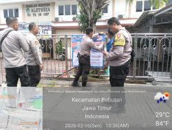 Polsek Bubutan Pasang 10 Spanduk Kamtibmas, Sasar Titik Rawan Kejahatan