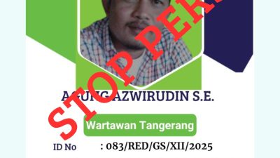 Stop Pers, Agung Azwirudin Wartawan Tangerang.