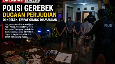 BREAKING NEWS: Polisi Gerebek Dugaan Perjudian di Kresek, Empat Orang Diamankan