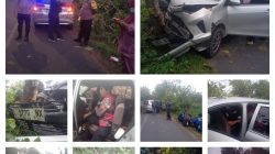 Diduga Sopir Mengantuk Rombongan PT Darma Lautan Mengalami Kecelakaan Tunggal di Jalan Raya Jukong Bangkalan