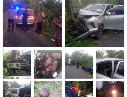 Diduga Sopir Mengantuk Rombongan PT Darma Lautan Mengalami Kecelakaan Tunggal di Jalan Raya Jukong Bangkalan