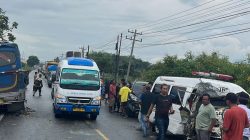 Tabrakan Beruntun di Toba Libatkan Ambulance, Mobil Bus dan Daihatsu Terios, 6 Orang Luka-Luka