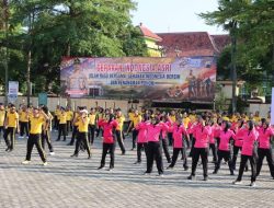 Semarak Hari Bhayangkara ke-80, Polresta Pati Gelar Olahraga Bersama Perkuat Soliditas dan Kebugaran Personel