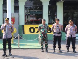 Apel Kesiapan Pelayanan Aksi AMPB Hari Ke-3, Kabag Ops Polresta Pati Tekankan Pelayanan Humanis dan Larangan Pembakaran Ban
