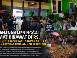 Tahanan Meninggal Saat Dirawat di RS, Polresta Tangerang Sampaikan Duka dan Pastikan Penanganan Sesuai SOP