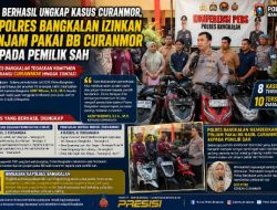 Berhasil Ungkap Kasus Curanmor, Kapolres Bangkalan Izinkan Pinjam Pakai BB Curanmor Kepada Pemilik Sah