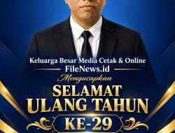 Tengah Malam Penuh Kejutan, Keluarga Besar Media Cetak dan Online File News Rayakan Ulang Tahun ke-29 Komisaris Media FileNews.id Hafid Dwi Satria, S.T