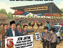 Judi Sabung Ayam Kayen Kidul Menjamur, JCW Jatim Desak Polres Kediri Tegakkan Pasal 303 KUHP Tanpa Tunggu Laporan